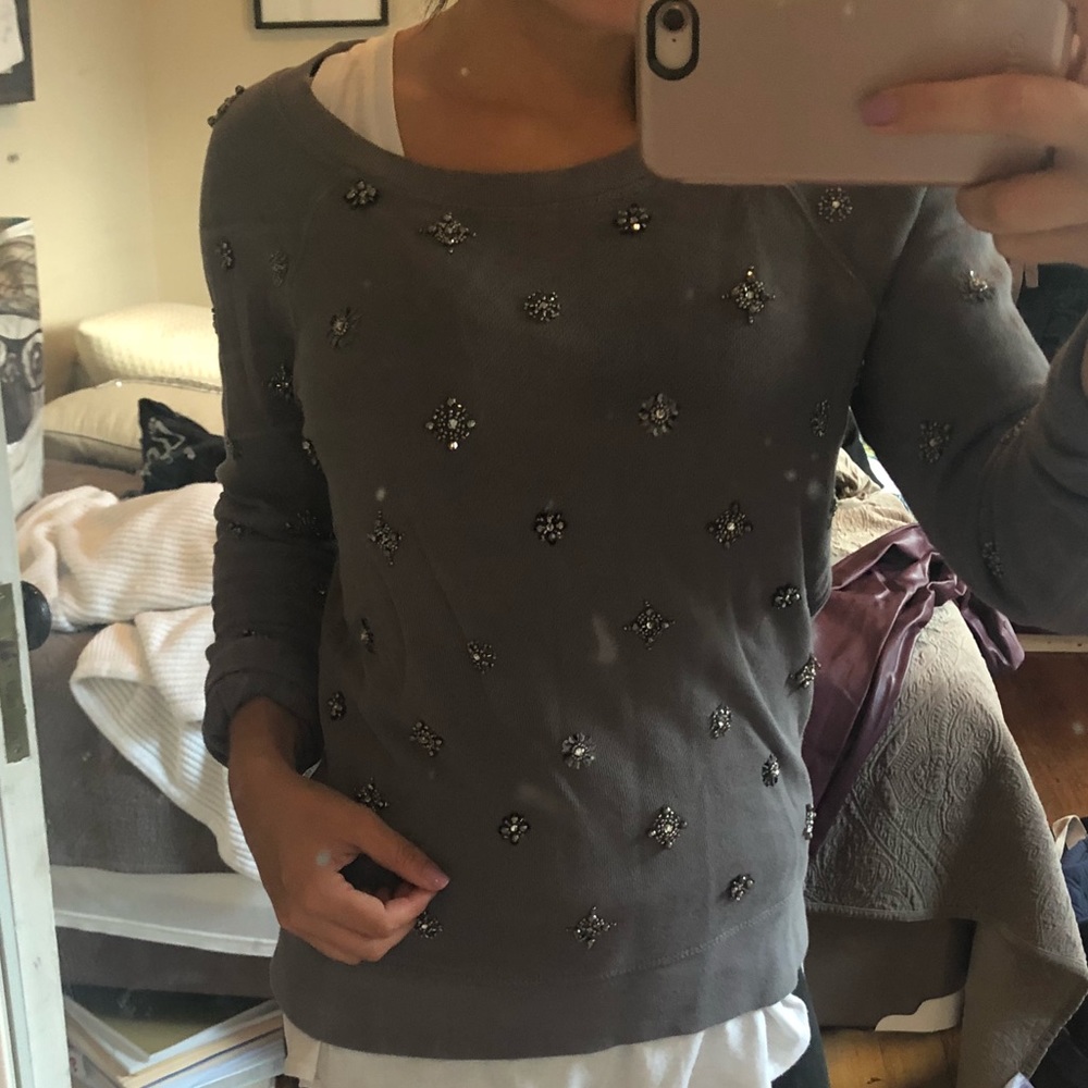 J crew beaded, dress up pullover